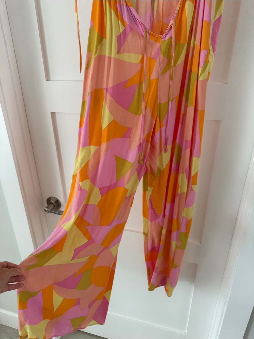 Vici Colorblock Wide-Leg Jumpsuit in Pink & Orange - Picture 3 of 5